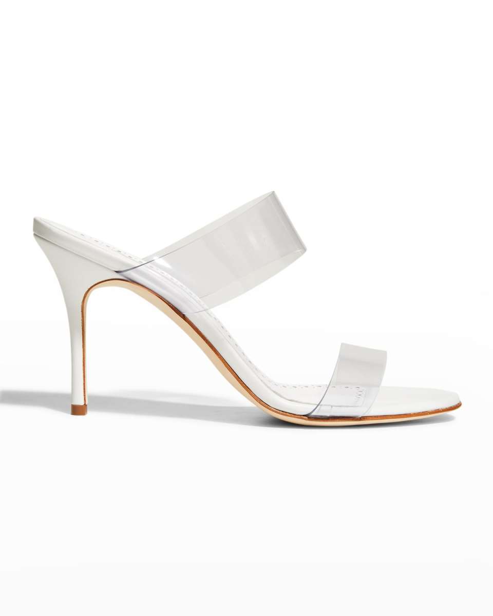 Scolto Clear Two-Band Slide Sandals